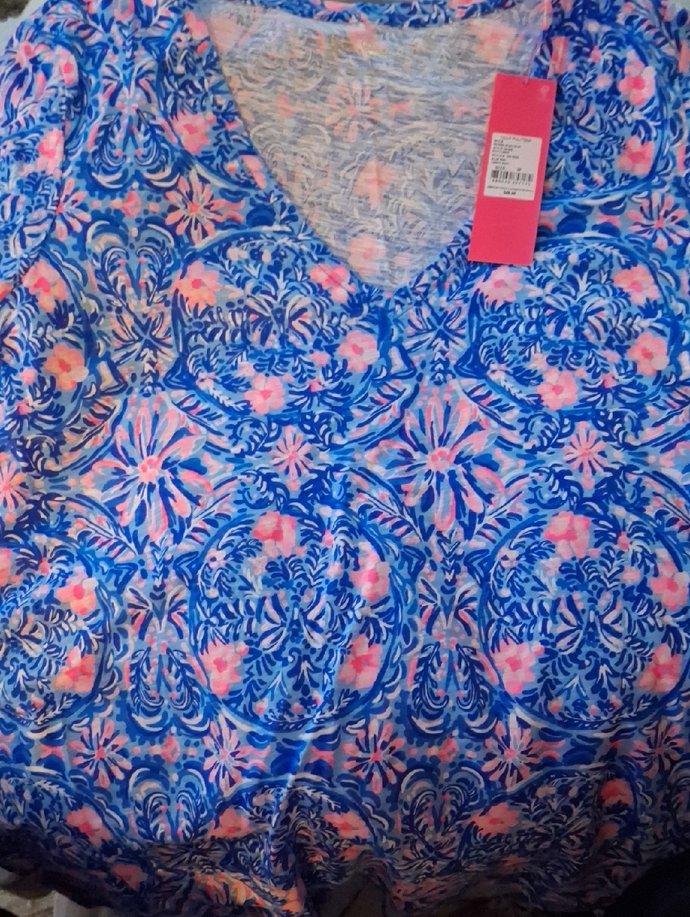 Lilly Pulitzer Blue Peri Takin It Easy Etta V-Neck Top